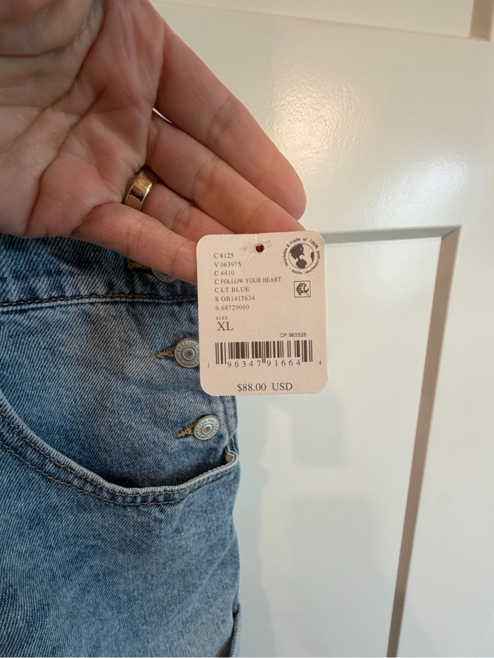 Free People Light Blue Denim Short Overalls - Picture 3 of 3